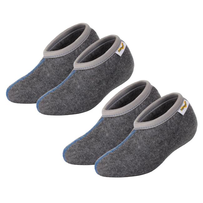 1 Paar TippTexx 24 Stiefelsocken, Grau mit Wolle, für Damen, Herren & Kinder